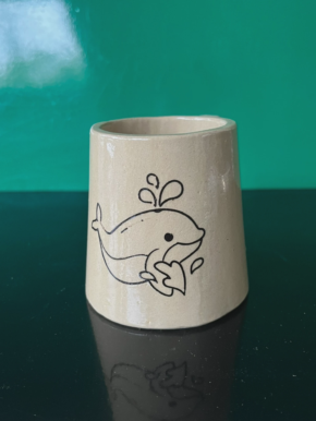 Ly gốm Cá voi xanh